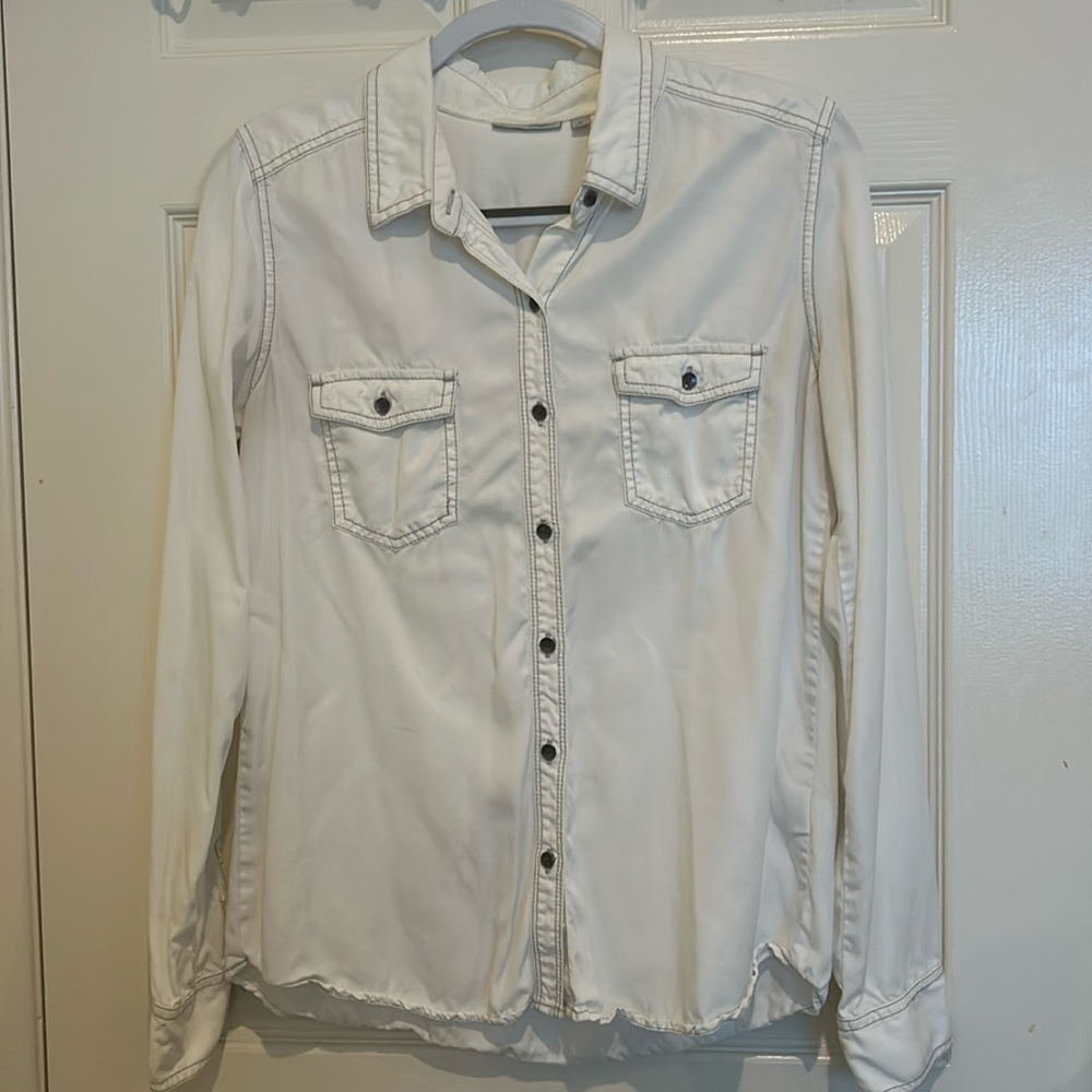 Halogen White Long Sleeve Shirt